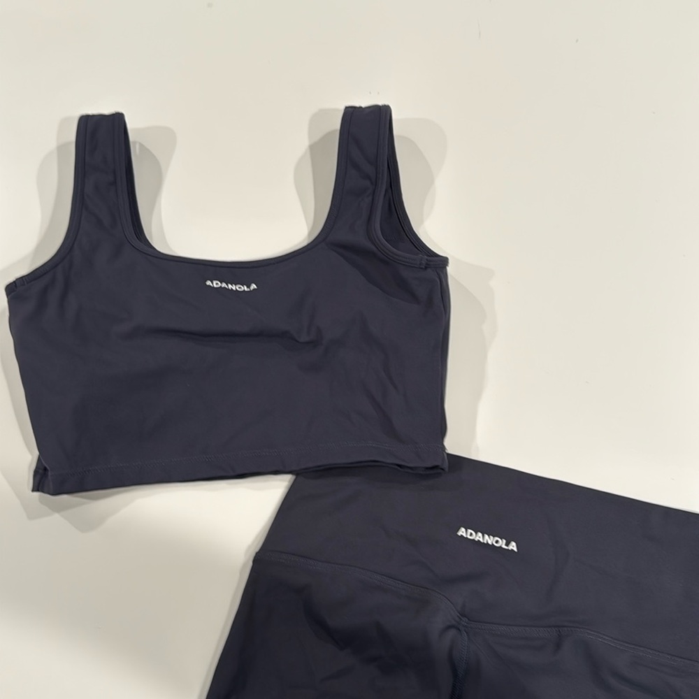 Adanola Navy Sports Bra and Leggings Set